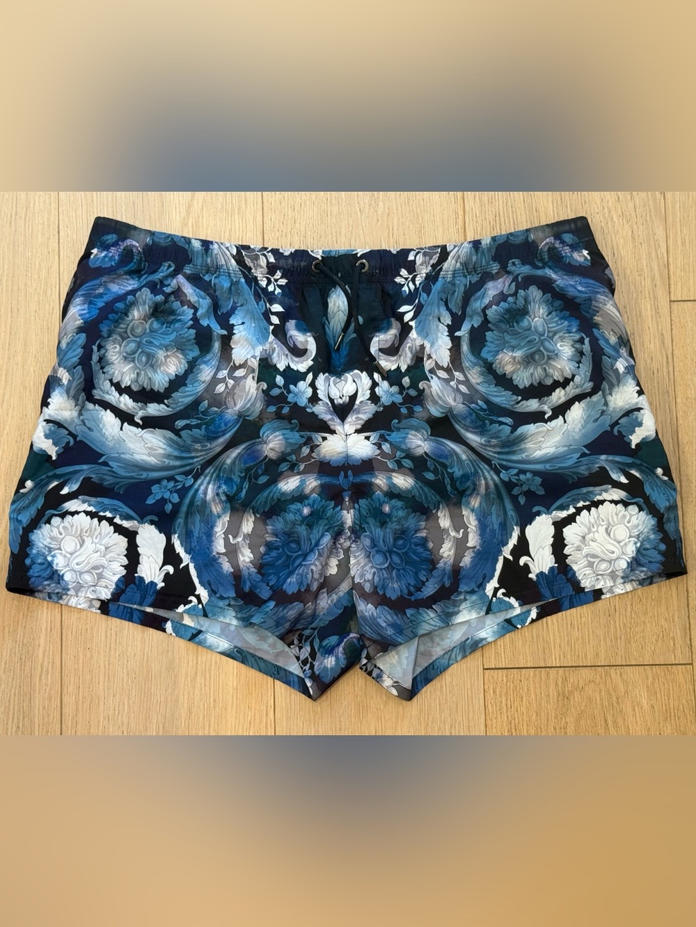 Versace Baroque Swim Shorts Blue Medusa Print Luxury Designer Swim Versace size8